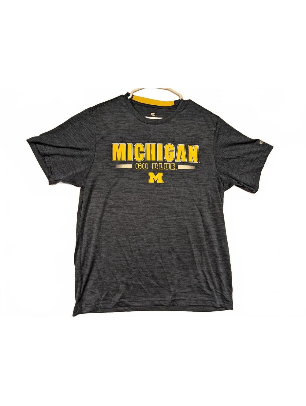 Colosseum Performance Michigan Go Blue Graphic Tee Shirt Mens Large